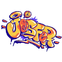 josfer skull graffiti mouth spray Sticker