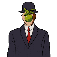 sanchalopes art eating apple suit Sticker
