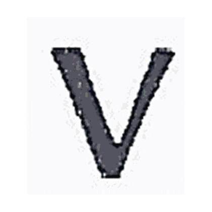 V Typography Sticker