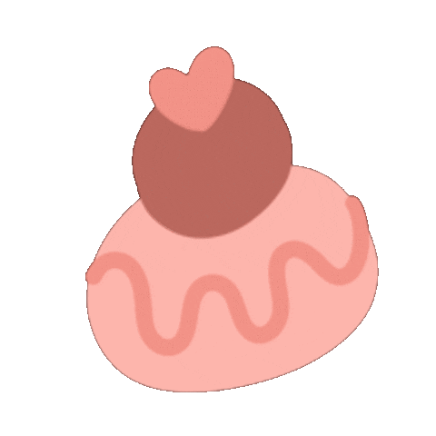 Claireillustration heart pink rose cake Sticker