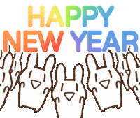 blackboxwork rabbit newyear happynewyear 可愛 Sticker