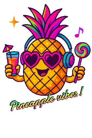 Pineapple Break My Stride Sticker by Alia Tempora