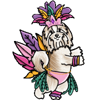 Mardi Gras Dog Sticker by TEHZETA