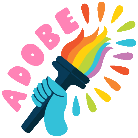 gay pride love Sticker by Adobe