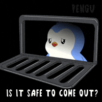 Scared Penguin GIF by Pudgy Penguins
