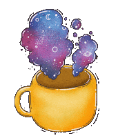 Space Coffee Sticker by Tania S.