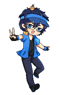 Lunime happy anime blue games Sticker