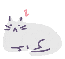 Sleepy Cat Sticker by Sara Maese
