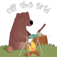 Camping Out Of Office Sticker by stopmotreats