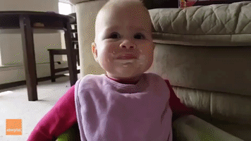 Baby Tries Greek Yogurt for the First Time