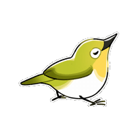Firuo_drawingbirds bird 鳥 white-eye 綠繡眼 Sticker