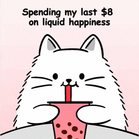 Treat Yourself Bubble Tea GIF by MESA My Emotional Support Animal