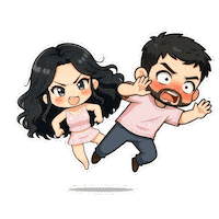 Couple Fight Sticker