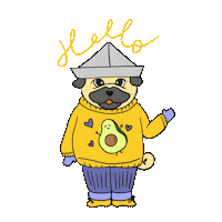 Pug Hello Sticker
