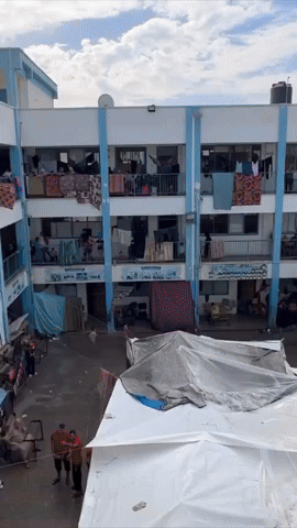 Damage Seen at UNRWA School After Reported Strike in Nuseirat