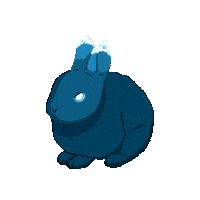 marlynnarts angry blue bunny rabbit Sticker