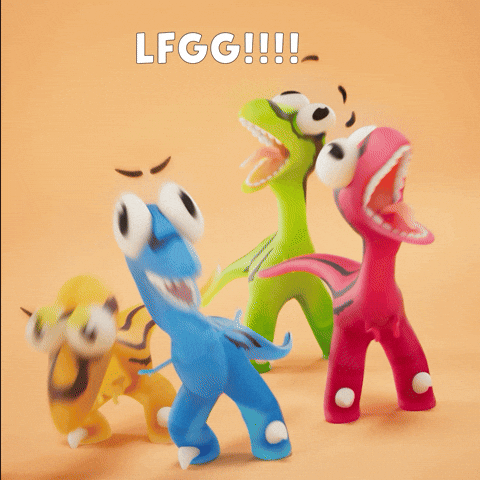 Vibing Gang Gang GIF by Claynosaurz