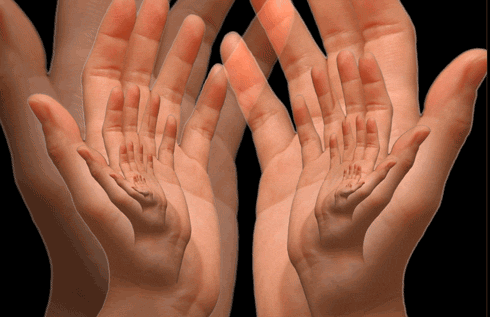 two hands animation GIF