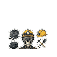 Skull Trabajo Sticker