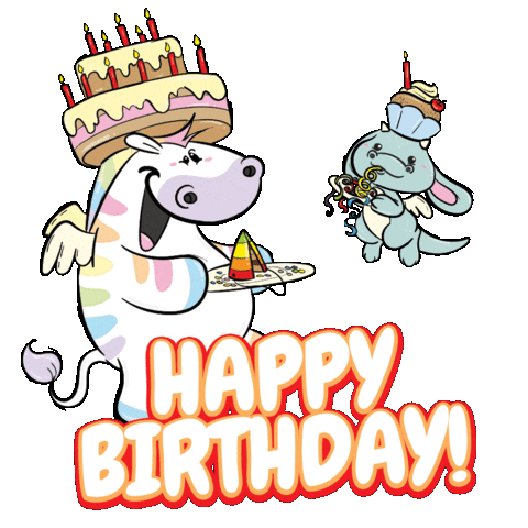 Happy Birthday Party Sticker by Pummeleinhorn