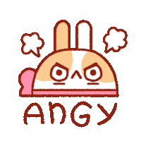 PugiBuni kawaii angry mad bunny Sticker