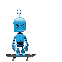 Robot Rolling Sticker by O2