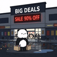 Shopping Bags Big Sale GIF by Kanpai Pandas