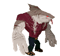 shark chomping STICKER