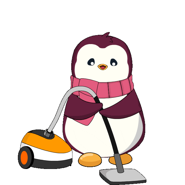 Vacuuming Clean House Sticker by Pudgy Penguins