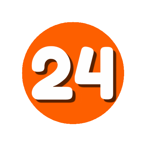 Orange Number Sticker