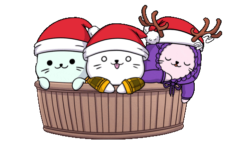 Sleepy Santa Hat Sticker by Sappy Seals