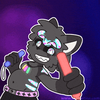 meowtinz cat rave furry glowsticks GIF
