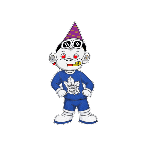 Toronto Maple Leafs White Monkey Sticker by Zhot