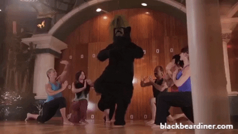 BlackBearDiner giphyupload bear yoga pose GIF