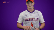 purple aces evansville GIF by Missouri Valley Conference
