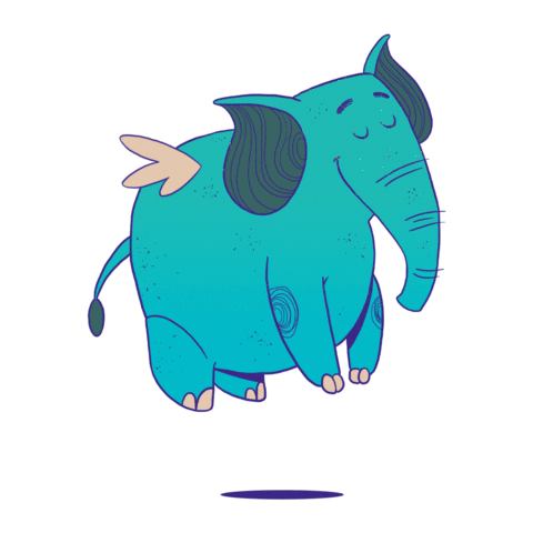 obahdesign design graphic design elephant verde Sticker