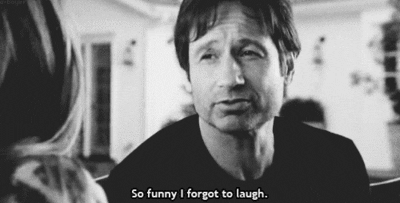 to laugh david duchovny GIF
