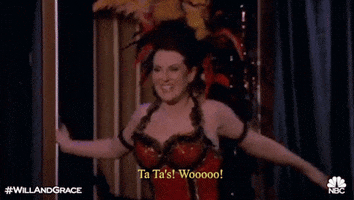 megan mullally ta da GIF by Will & Grace