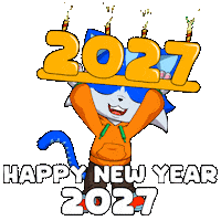 Happy New Year Cat Sticker by Toshithecat