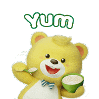 Bear Eating Sticker by Promina Indofood