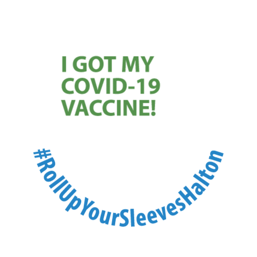 regionofhalton giphyupload rollupyoursleeves i got my covid-19 vaccine haltonon Sticker