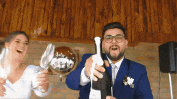 Celebration Champagne GIF by GIF CHANNEL - GREENPLACE PARK