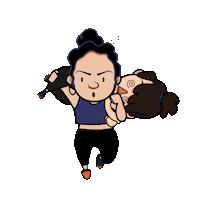 ByM_Illustration run strong crossfit dizzy Sticker
