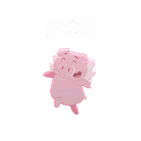 Skipping Flying Pig Sticker by PositivelyPigasus