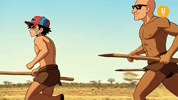 Caveman Running GIF by Bad Timing Studio