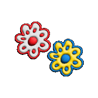 katerinavelcheva velcheva colored flowers yellow blue flower red white flover Sticker