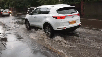Streets of Croydon Flooded as Storms Wrack Britain
