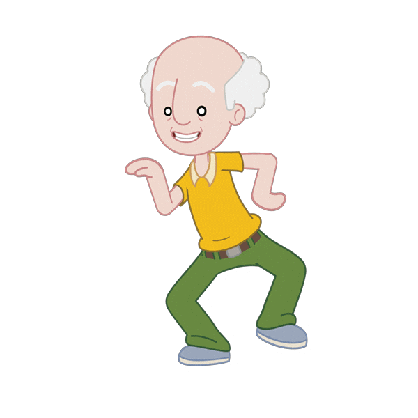 Dance Grandpa Sticker by Mundo Bita