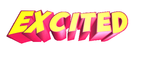 Excited Sticker by GIPHY Text