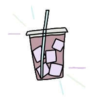 forestflwer coffee aesthetic pastel iced coffee Sticker